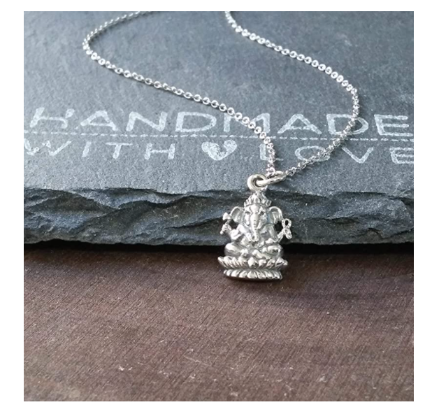 Ganesha Pendant Jewelry Hindu Lucky Chain Ganesh Elephant Necklace 925 Sterling Silver 18in.