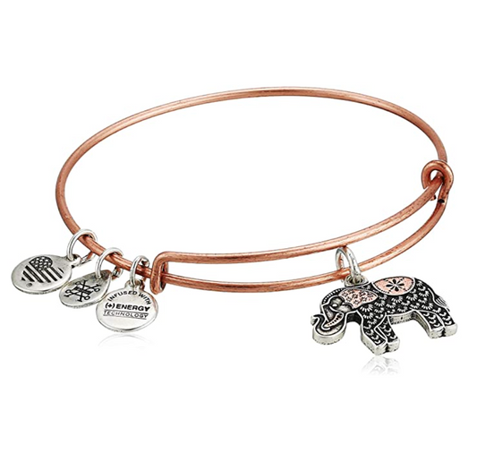 Lucky Elephant Bangle Bracelet Elephant Jewelry Rose Gold Silver Color Adjustable Bracelet