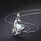 Opal Heart Two Dolphin Pendant Heart Necklace Island Dolphin Beach Jewelry Chain 925 Sterling Silver Birthday Gift 20in.
