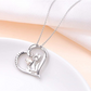 Diamond Kangaroo Heart Necklace Rose Gold Love Kangaroo Family Pendant Mother & Child Australian Jewelry Chain Birthday Gift 925 Sterling Silver 20in.