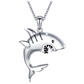 925 Sterling Silver Shark Pendant Jewelry Shark Swimming Necklace Chain Birthday Gift 20in.