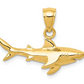14K Gold Shark Pendant Shark Lucky Charm Jewelry Birthday Gift