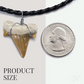 Authentic Prehistoric Fossil Bone Natural Shark Tooth Pendant Beaded Rope Cord Hawaiian Necklace Lucky Shark Tooth Charm Chain Birthday Gift 18 - 22in.