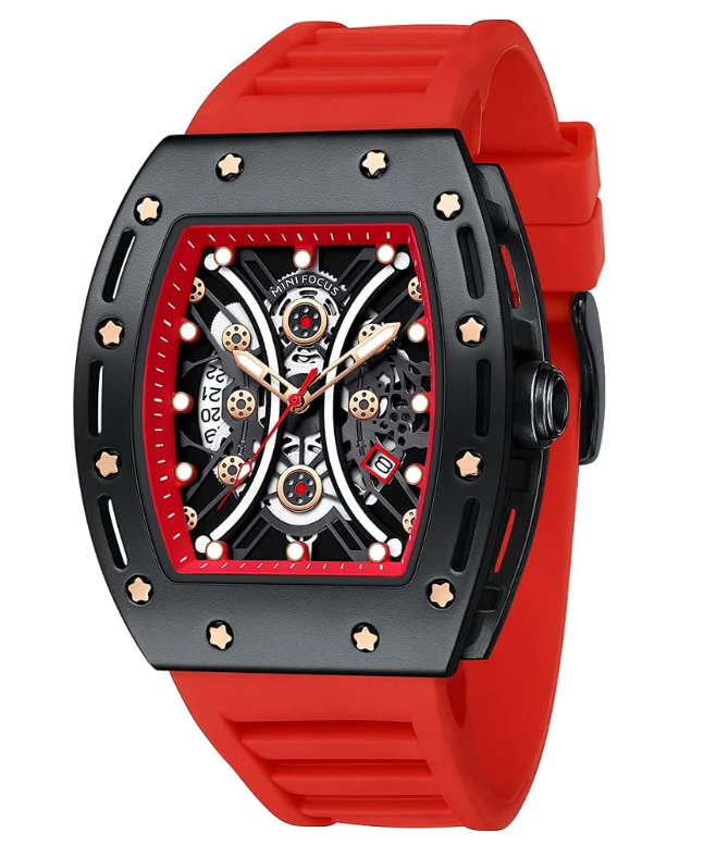 Blue Red Black Silicone Band Watch Silver Gold Watch Luxury Sports Dress Watch Rubber Band