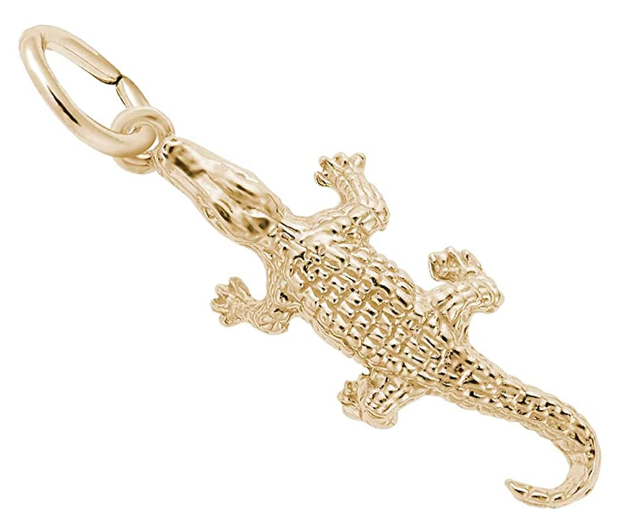 14K Gold Alligator Pendant Crocodile Charm Bracelet Gator Jewelry Birthday Gift 925 Sterling Silver