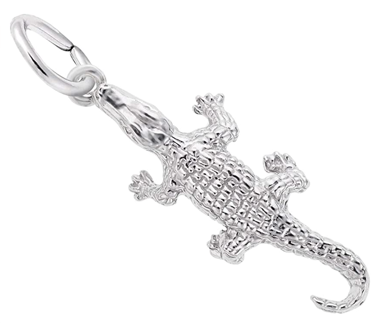 14K Gold Alligator Pendant Crocodile Charm Bracelet Gator Jewelry Birthday Gift 925 Sterling Silver