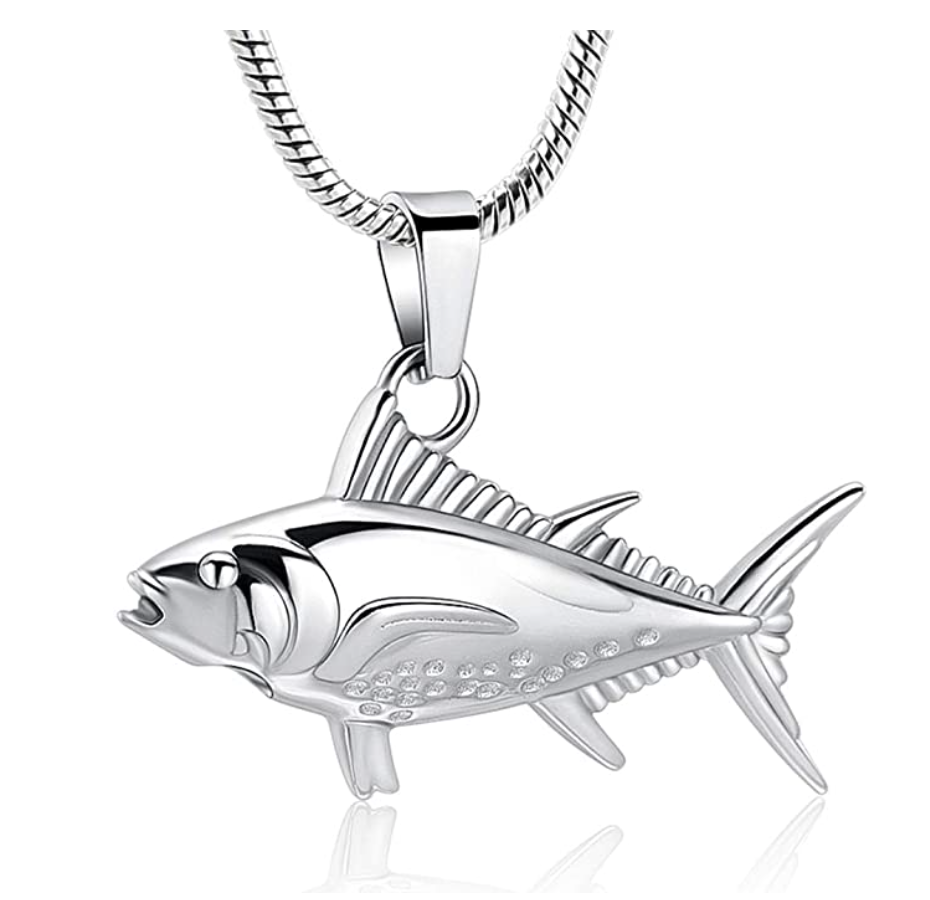 Bass Fish Necklace, 925 Sterling Silver, Fish Pendant, Fish