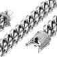 15mm Silver Tone Stainless Steel Cuban Link Chain Hip Hop Rapper Jewelry 16 - 30in.