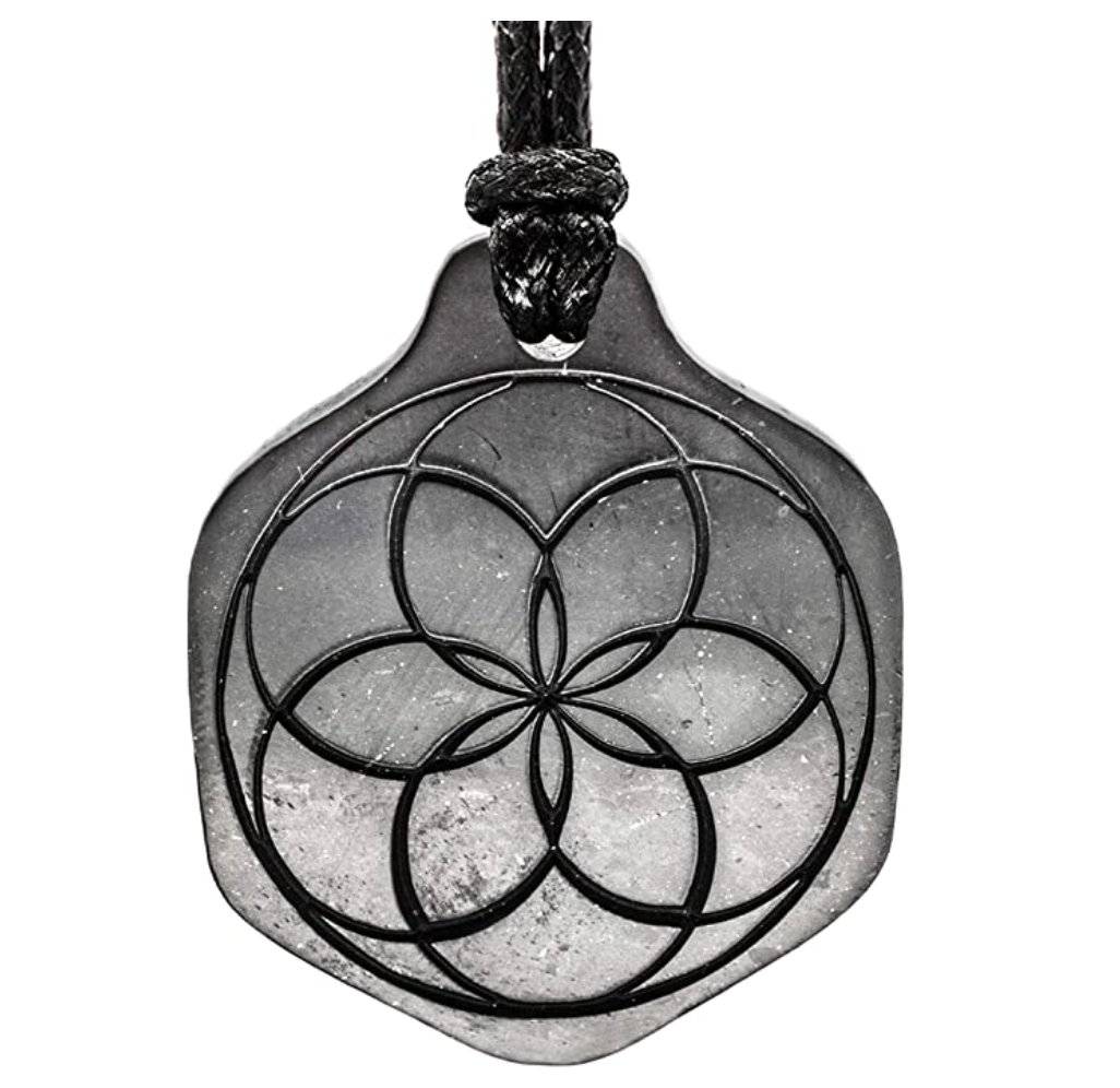 Flower of Life Necklace Crystal Merkaba Star Tetrahedron Healing Reiki Wand Pendant Wond Chain Sacred Geometry Kabbalah Seed of Life Jewelry 28in.