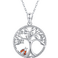 Tree Of Life Ladybug Diamond Necklace Pendant Ladybug Jewelry Lucky Chain Birthday Gift 925 Sterling Silver 20in.