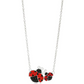 Ladybug Family Diamond Necklace Pendant Lady Bug Jewelry Lucky Chain Birthday Gift 925 Sterling Silver 20in.