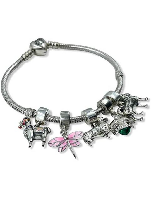 Cute Green Ladybug Diamond Charm Bracelets Pendant Necklace Lady Bug Jewelry Lucky Chain Birthday Gift 925 Sterling Silver