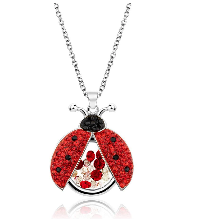 Copy of Ladybug Memorial Necklace Pendant Ashes Locket Cremation Ladybug Jewelry Lucky Chain Birthday Gift Stainless Steel 20in.