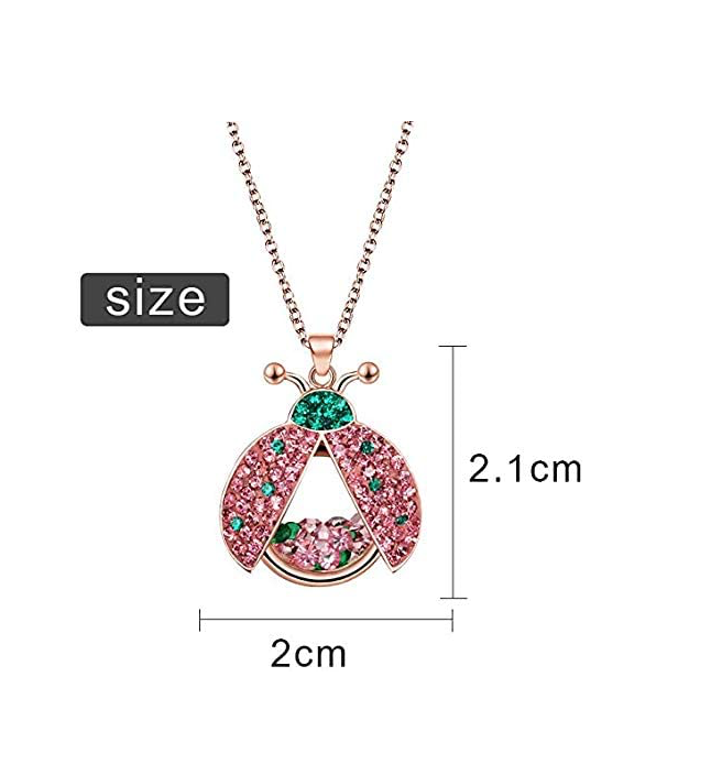 Copy of Ladybug Memorial Necklace Pendant Ashes Locket Cremation Ladybug Jewelry Lucky Chain Birthday Gift Stainless Steel 20in.