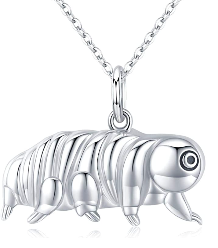 Cute Water Bear Necklace Tardigrade Pendant Jewelry Giant Microbes Graduation Science Microbiology Gift 925 Sterling Silver Chain 20in.