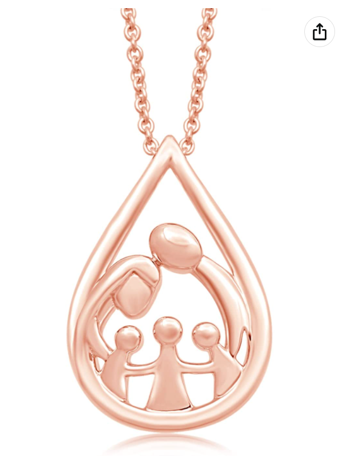 Parent and Child Family Necklace Pendant Family Love Jewelry Gift 925 Sterling Silver Chain 20in.