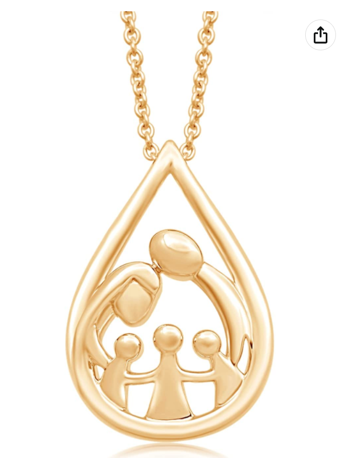 Parent and Child Family Necklace Pendant Family Love Jewelry Gift 925 Sterling Silver Chain 20in.