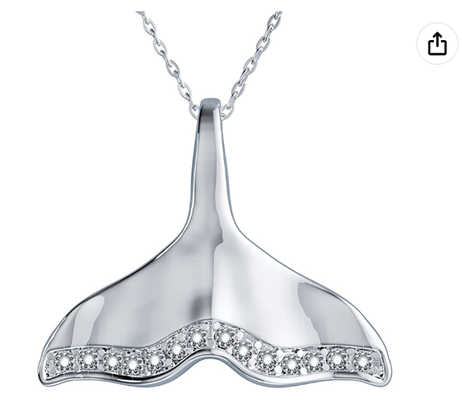 Marine water sign whale or dolphin fin tail set earrings and necklace 925 outlet sterling silver