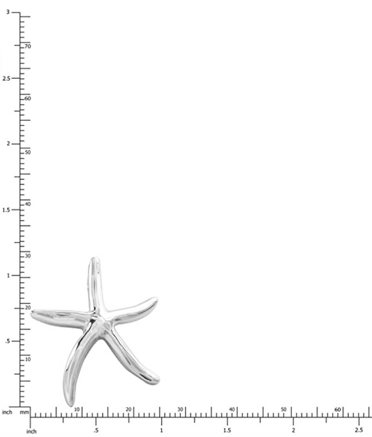 Starfish Charm Pendant Necklace Star Fish Jewelry Birthday Gift 925 Sterling Silver Chain 18in.