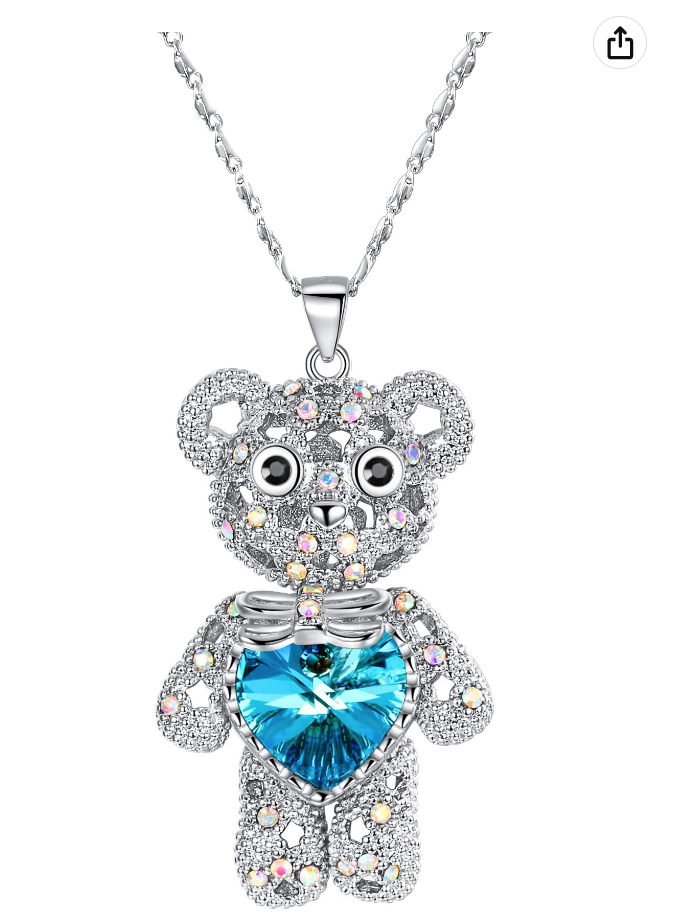 Teddy Bear and Hearts Charm Bracelet