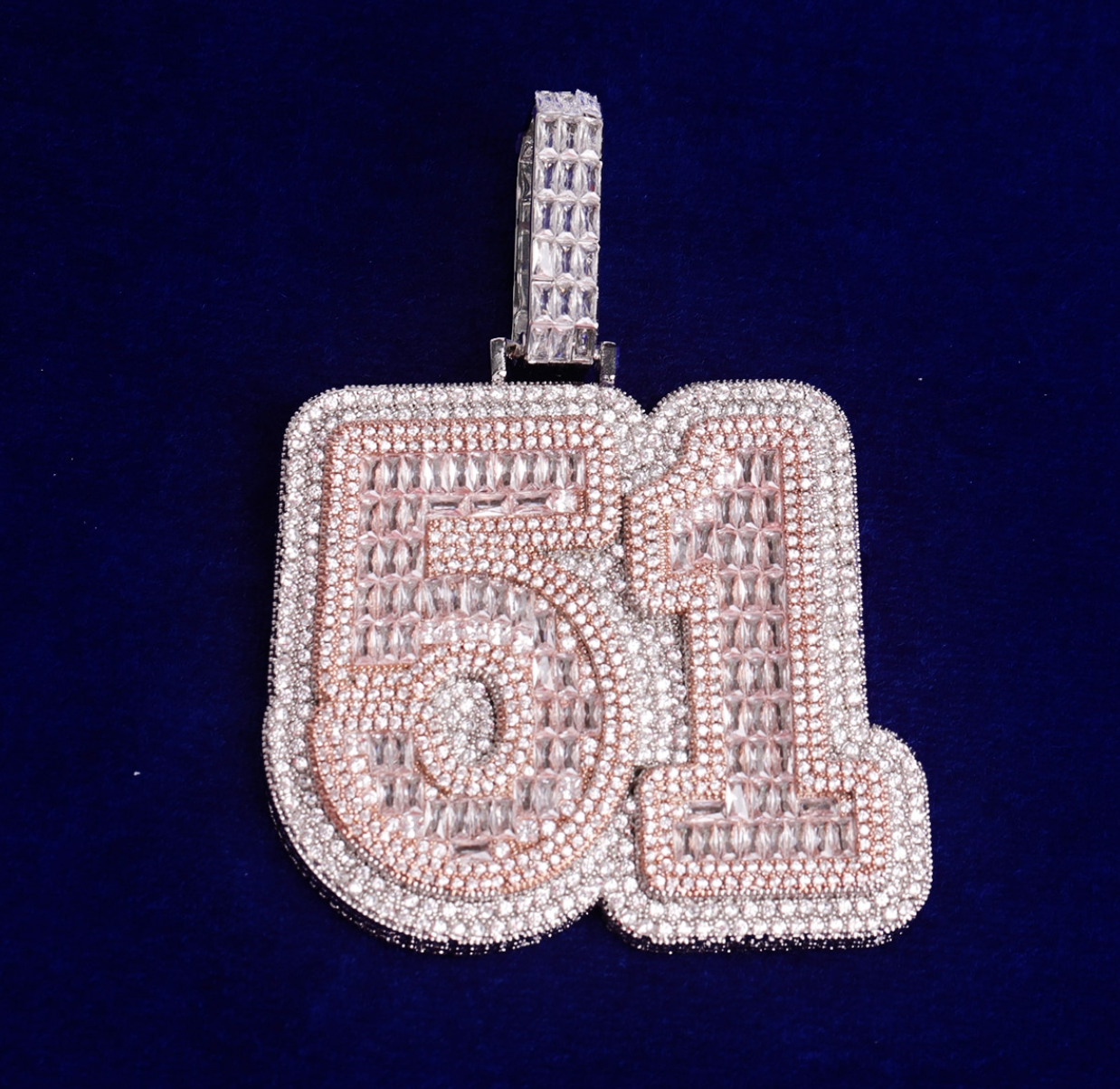 Custom Baguette Letter Necklace Name Pendant Chain Gold Silver Diamond Hip Hop Jewelry #14