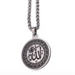 Arabic Quran Circle Allah Necklace Stars Holy Jewelry Allah Gift Muslim Chain Silver Stainless Steel 24in.