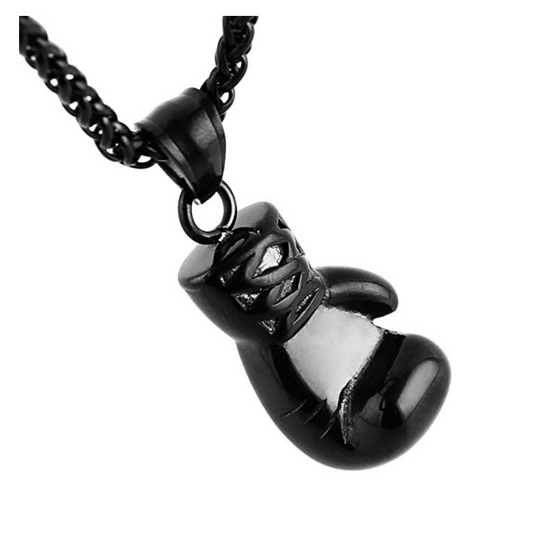 Boxing Gloves Chain Boxing Gloves Chain Necklace Boxing Jewelry Gold Tone & Black  Gloves 24in.