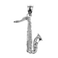 925 Sterling Silver Saxophone Necklace Saxophone Musical Instrument Sax Chain Music 22in.