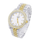 Iced Out 2 Tone Hip Hop Bling Men's Gold Silver Color Watch Simulated Diamond Watches Luxury