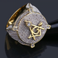 Freemason Simulated Diamond Ring Gold Tone Freemason Ring Masonic Hip Hop Ring 925 Sterling Silver