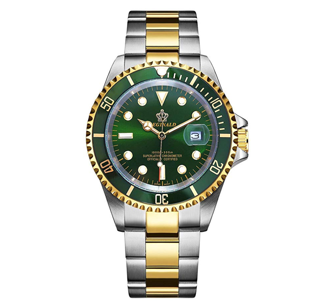 Green Face Watch Gold Silver Color Two Tone Sports Dress Watch Luxury – Gold  Diamond Shop