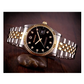 Black Face Gold Silver Color Watch Diamond Dial Oyster Watch 2-Tone Datejust Dress Watch Gift