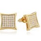 11mm 925 Sterling Silver Gold Diamond Earring Hip Hop Mens Square Earring Iced Out