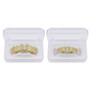 Grillz Gold Color Metal Alloy Simulated-Diamond Grillz Teeth Set Hip Hop Grillz Rapper Jewelry Vampire Fang Diamond Dental Grills Mold Kit