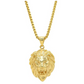 African Lion Necklace Hebrew Israelite Jewelry Lion Head Chain Leo Lion of Judah Necklace Gold Stainless Steel 24in.
