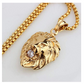 African Lion Necklace Diamond Stud Hebrew Israelite Jewelry Leo Silver Chain Judah Lion Head Gold Stainless Steel 24in.