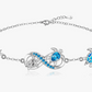 Blue Opal Sea Turtle Infinity Bracelet Sea Turtle Anklet Starfish Jewelry Gift 925 Sterling Silver Bracelet 6 - 10in.