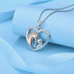 Girls Cute Horse Heart Diamond Necklace Love Pendant Horse Farmer Jewelry Birthday Gift 925 Sterling Silver Chain 20in.