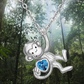 Blue Heart Monkey Love Necklace Diamond Pendant Monkey Hanging Jewelry Chain Birthday Gift 925 Sterling Silver 20in.