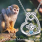 Monkey Love Blue Heart Necklace Diamond Pendant Monkey Jewelry Chain Birthday Gift 925 Sterling Silver 20in.