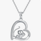 Monkey Banana Heart Necklace Love Diamond Pendant Monkey Jewelry Chain Birthday Gift 925 Sterling Silver 20in.