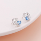 Monkey Earrings Blue Diamond Heart Love Baby Monkey Jewelry Birthday Gift 925 Sterling Silver