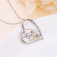 I love You Monkey Banana Necklace Heart Love Diamond Pendant Baby Monkey Family Jewelry Chain Birthday Gift 925 Sterling Silver 20in.