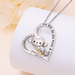 I love You Monkey Banana Necklace Heart Love Diamond Pendant Baby Monkey Family Jewelry Chain Birthday Gift 925 Sterling Silver 20in.