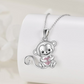 Cute Monkey Red Heart Necklace Love Pendant Baby Monkey Jewelry Chain Birthday Gift 925 Sterling Silver 20in.