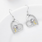 Cute Monkey Earrings Diamond Heart Love Baby Monkey Banana Jewelry Birthday Gift 925 Sterling Silver