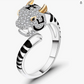 Monkey Diamond Ring Adjustable Tiger Chinese Zodiac Ring Bull Cow Jewelry Birthday Gift 925 Sterling Silver
