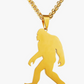 Bigfoot Pendant Yeti Monster Stainless Steel Ape Gorilla Chain Monkey Sasquatch Jewelry Gold Silver 24in.