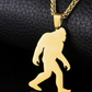 Bigfoot Pendant Yeti Monster Stainless Steel Ape Gorilla Chain Monkey Sasquatch Jewelry Gold Silver 24in.