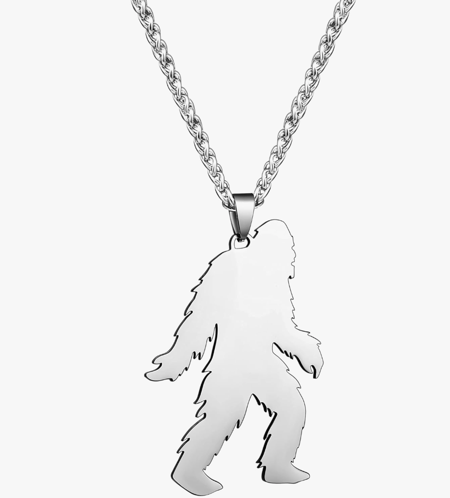 Bigfoot Pendant Yeti Monster Stainless Steel Ape Gorilla Chain Monkey Sasquatch Jewelry Gold Silver 24in.